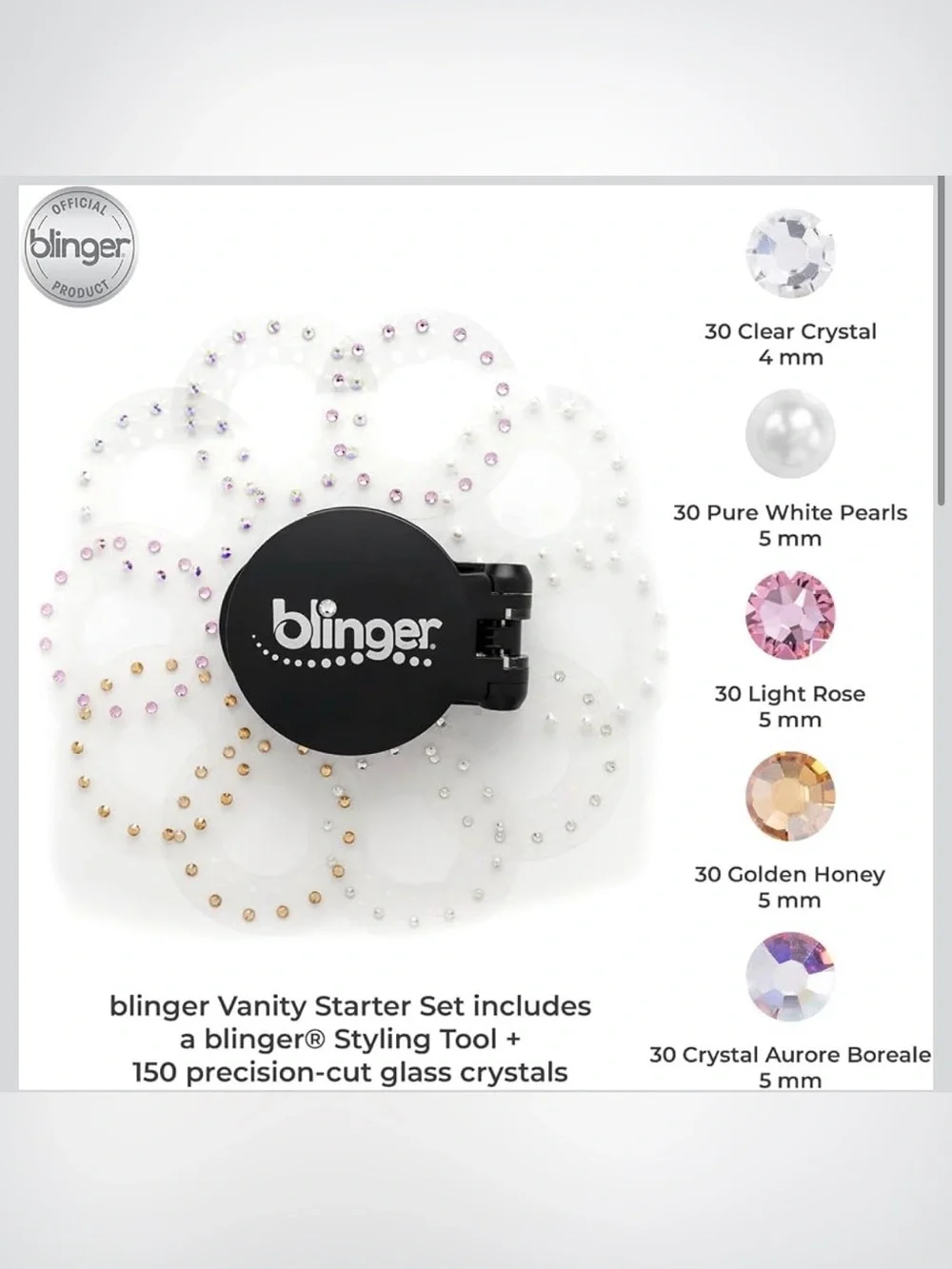 NIB - Blinger Vanity Starter Set - Hair Gem Stamper for Hair Jewelry